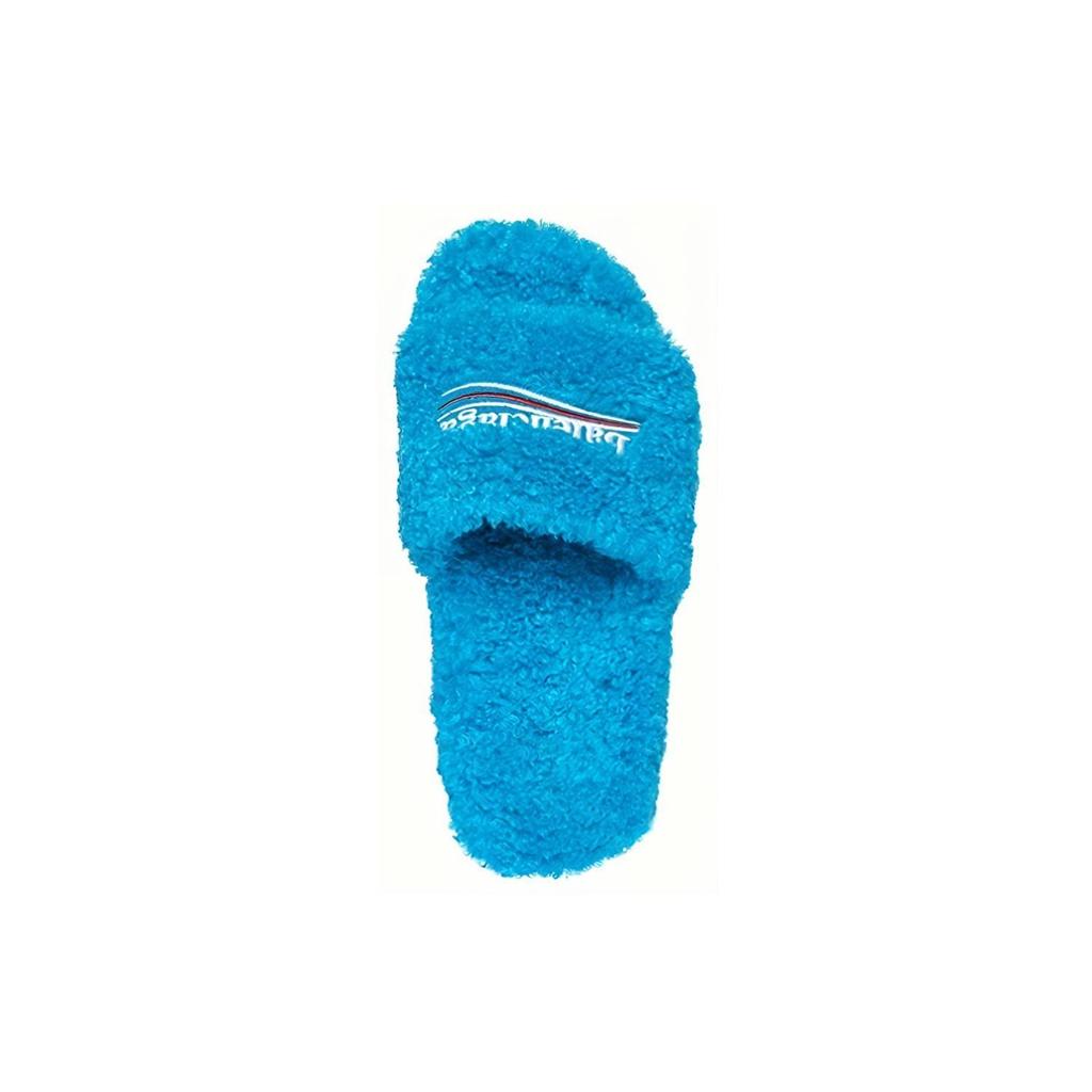 Balenciaga Furry Fashion Slippers Women's Blue 654261W2DO14296