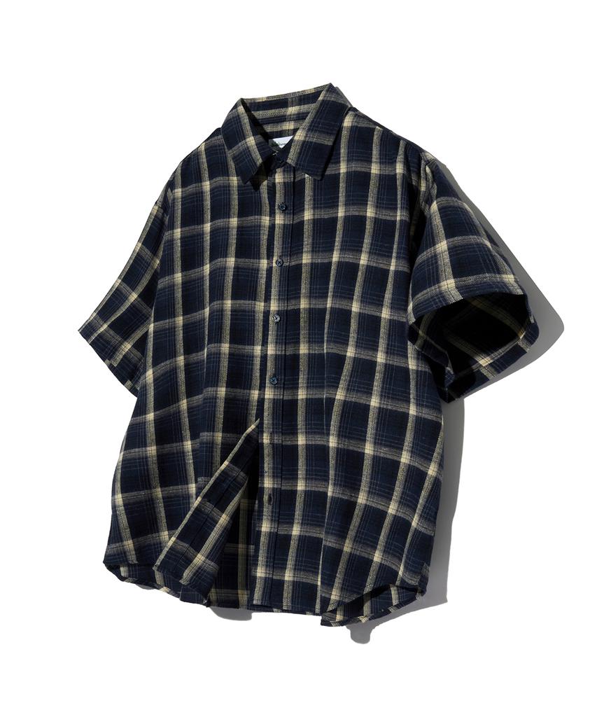 STANDARDERROR 87-Stan067 Vintage Forest Oversized Short Sleeve Tartan Check Shirt (Type A)