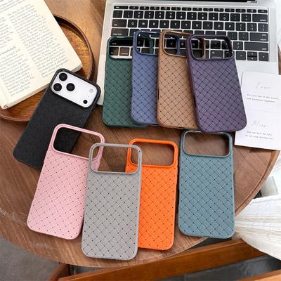 Custodia per Telefono Texturizzata Intrecciata per IPhone 17 AIR 16E 15 14 Plus 13 12 11 Pro Max Silicone Liquido Morbido Fantasia Traspirante Cover