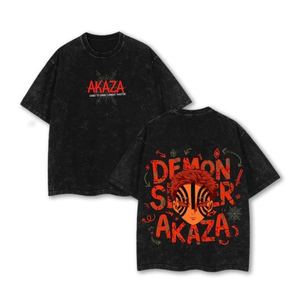 Retro Kamisama No Bizen Washed T-shirt for Daily Wear Street Style Anime Print T-shirt Men's and Women's Short Sleeve