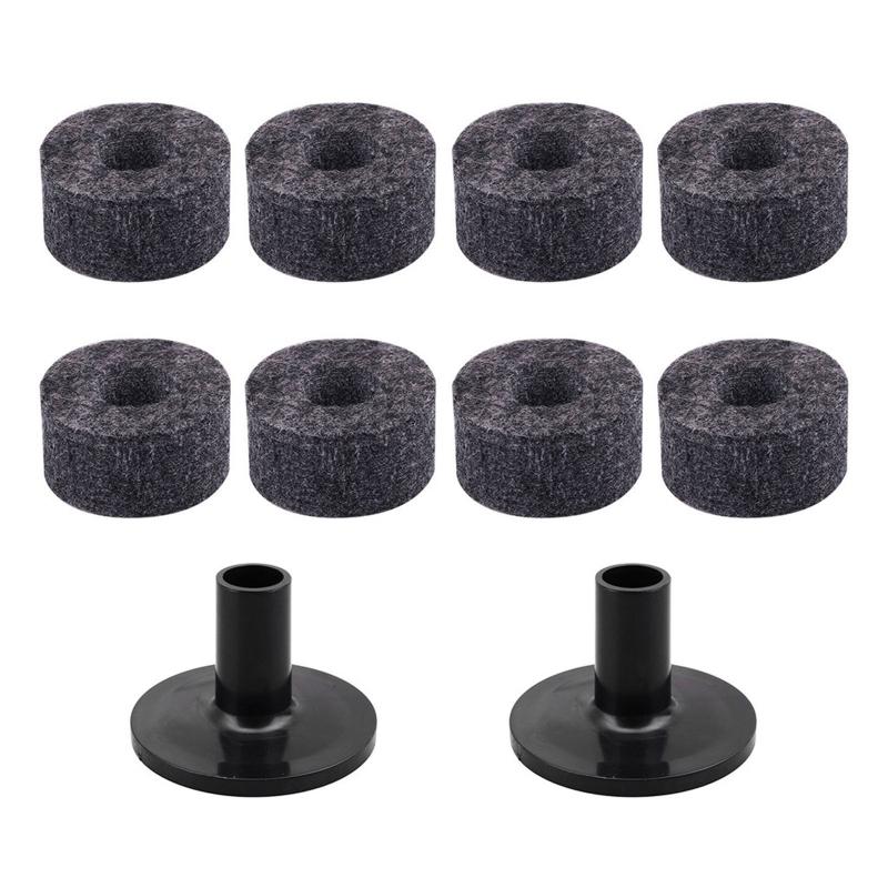 15mm Thick Felt Washers and Plastic Long Flanged Cymbal Sleeves Plastic Long Cymbal Sleeves with Felt Washers