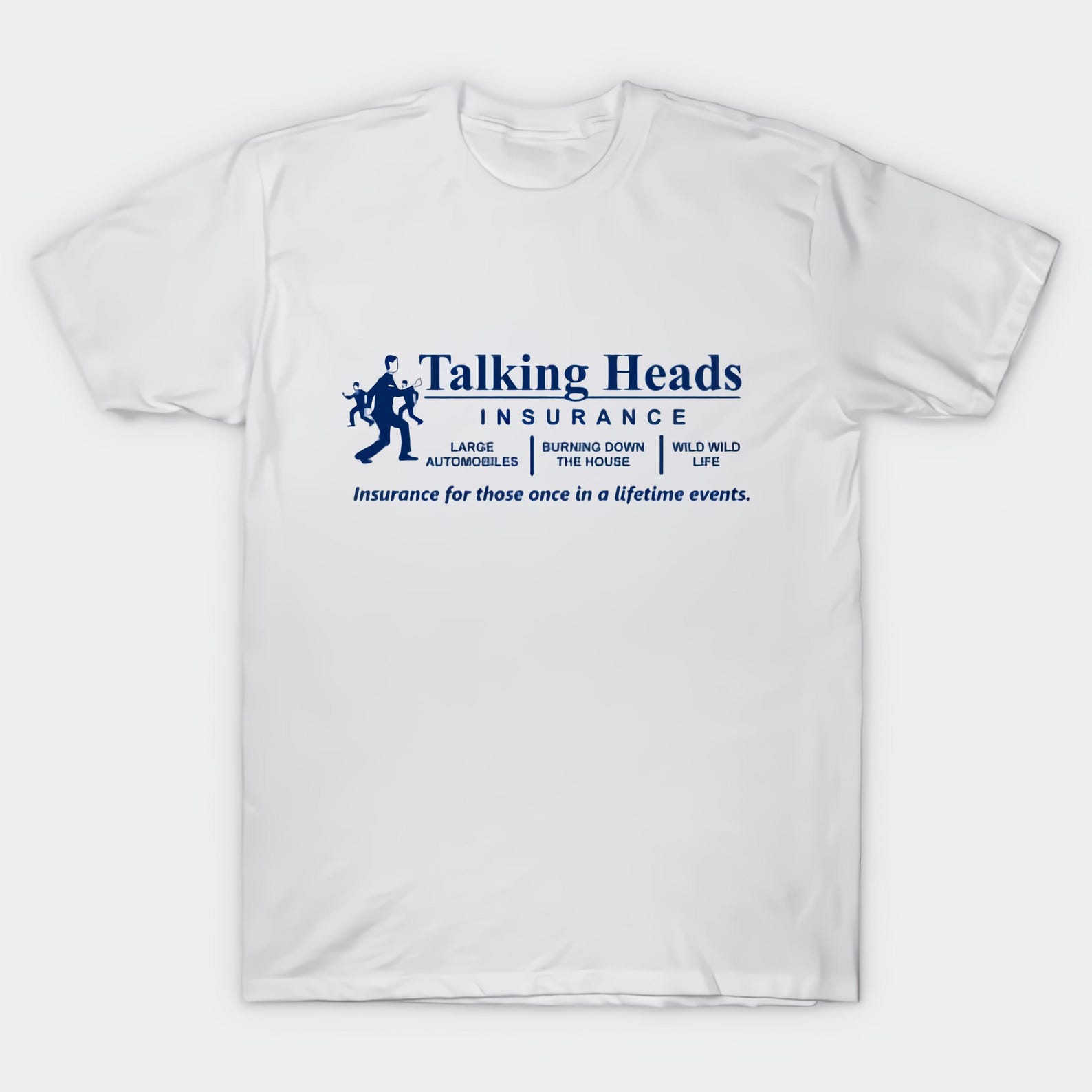 Talking Heads Insurance White T shirt Size S-4X Casual 3XL