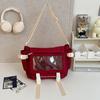 School bag, college style, versatile, simple and large-capacity class, mail carrier bag, student transparent one-shoulder casual oblique span bag