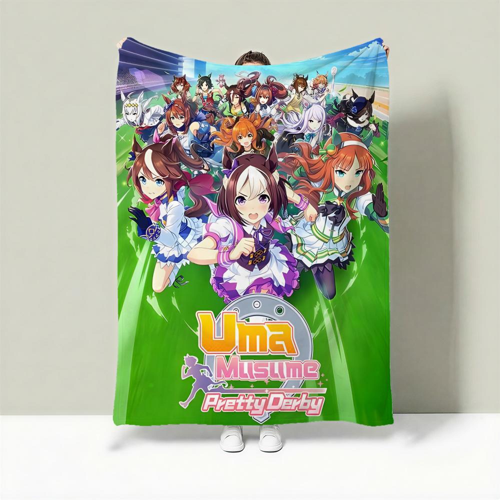 

Anime U-Uma Musume Pretty Derby Throw Lightweight 240g Flannel Blanket Soft Skin-friendly for Summer Cooling 75cmx90cm