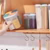 1pc 4 Grid Clear Food Storage Containers, Airtight Lids for Grains Snacks Spices Dry Food, Multi-Compartment Kitchen Organizer