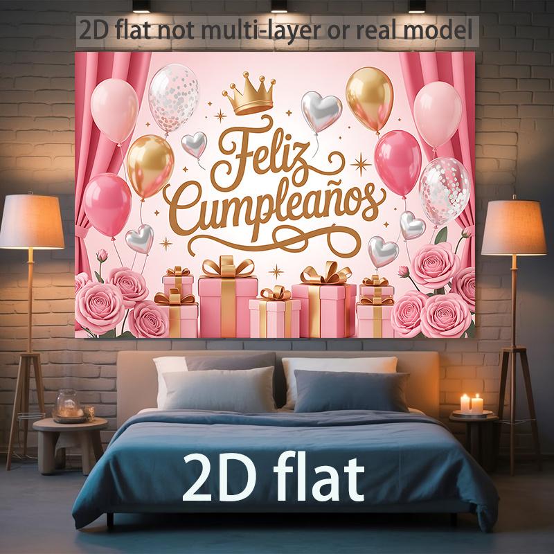 1pc Photography Birthday Background - Polyester Banner