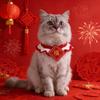Cat Festive Embroidered Fabric Patch for New Year Dog Knitted Collar Pet New Year Scarf Accessory Cute Wet Towel