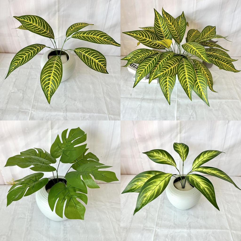 Monstera Deliciosa Faux Plant With 7fork Zebra And Turtles Leaves For Wedding Decor And Wall Art