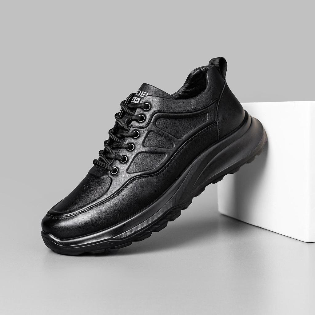 Fu De Le 2025 Scarpe da Ginnastica da Uomo in Vera Pelle Antiscivolo - Suola Morbida, Comoda Pelle di Vacchetta
