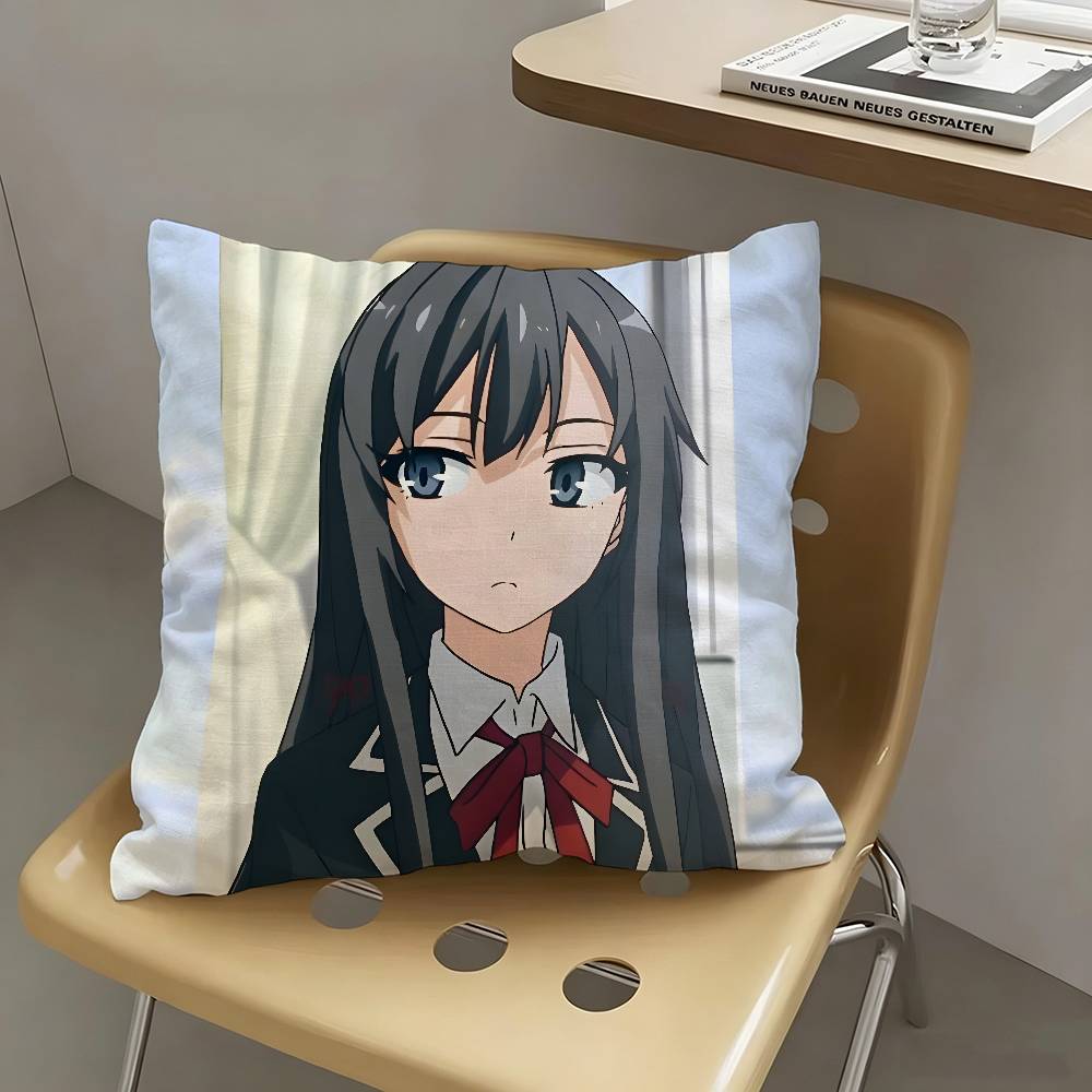 1pc Yukino Yukinoshita Anime Characters Pillow Case Fashion Square Pillowcase Bedroom Sofa Room Ins Decoration Leisure