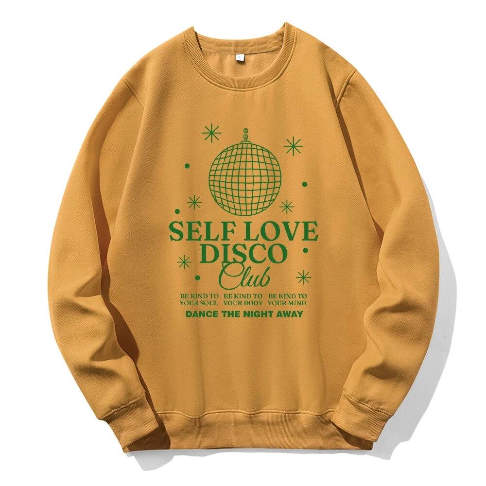 

Self Love Disco Dance The Night Away Толстовка унисекс с принтом Свободная повседневная толстовка Спортивные уличные толстовки Ежедневно Теплый флисовый капюшон L