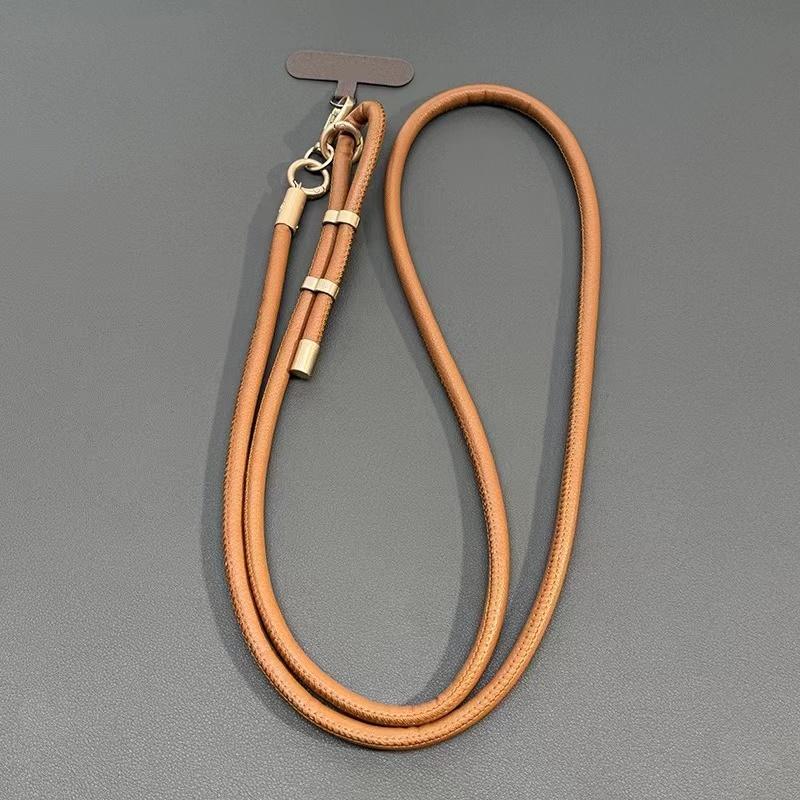 

New Leather Mobile Phone Universal Lanyard Adjustable Diagonal Long Rope Shoulder Strap Rope Fashion Anti-Loss Hanging Ornaments Leather