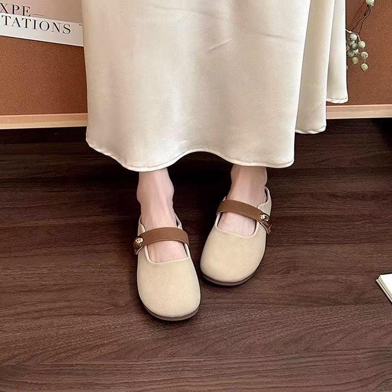 Fairy Single Shoes Female New Style Shallow Mouth Female Spring Buckle Soft Bottom Flat Bottom Mary Jane Slippers