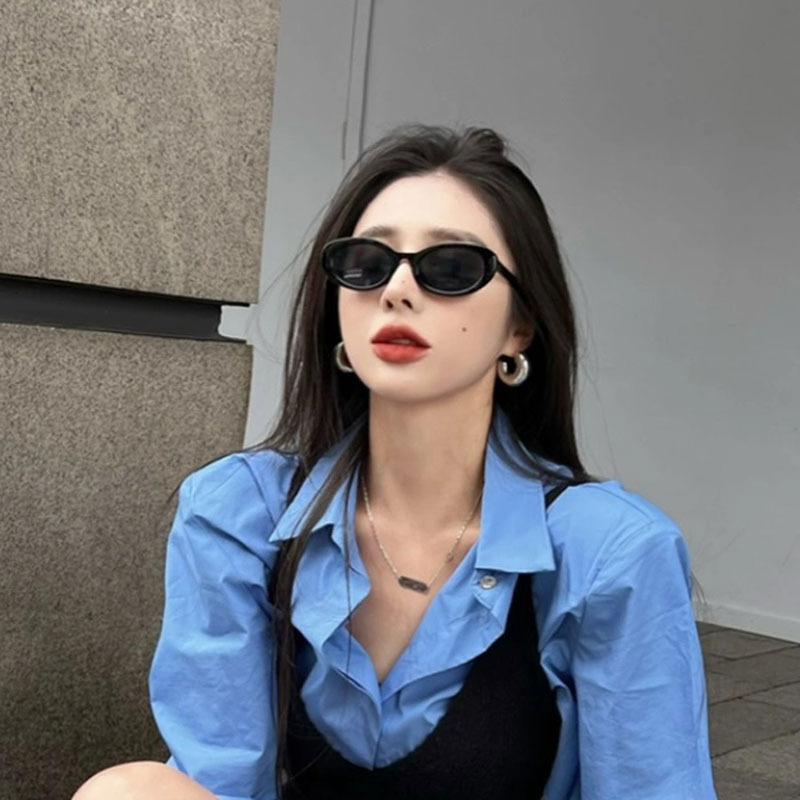Oval Shape Sun Glasses for Women UV Protection European American Style High Quality Ladies Sunglasses