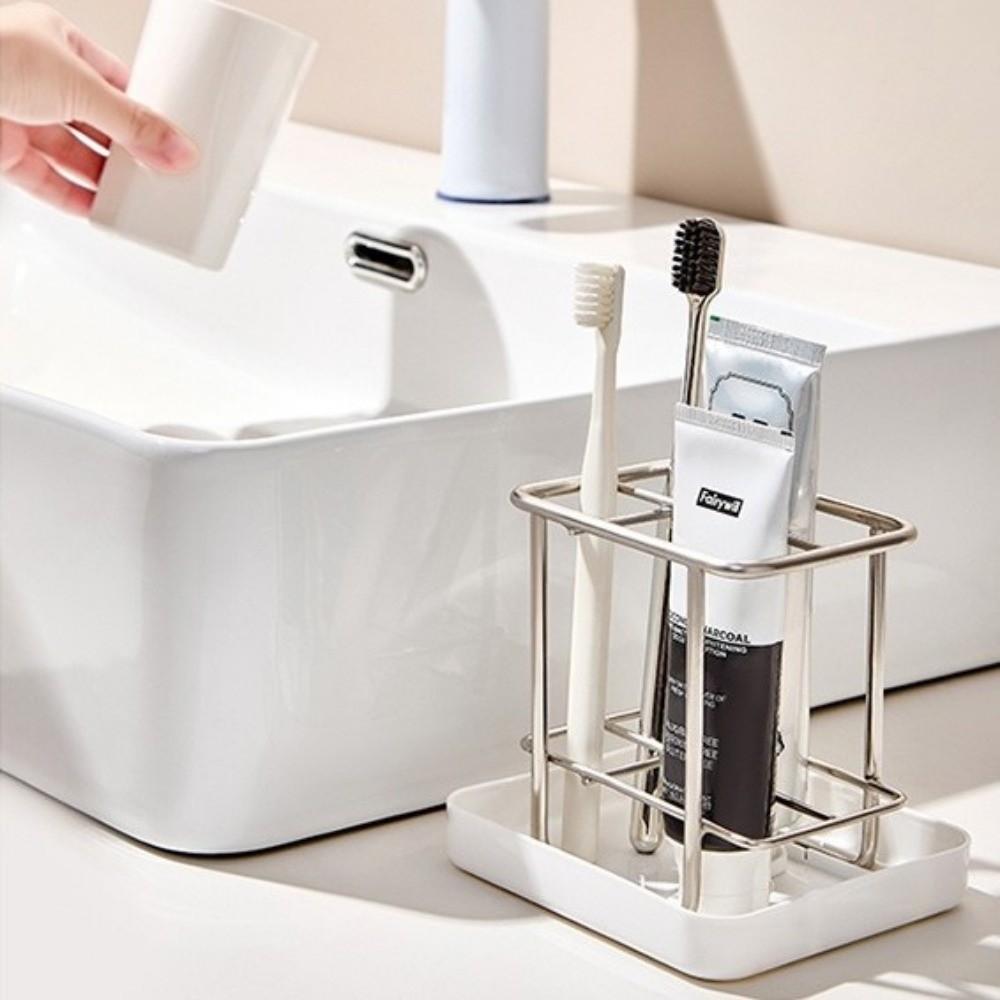 Saving Space Stainless Steel Toothbrush Holder Stainless Steel Washbasin Storage Rack Home