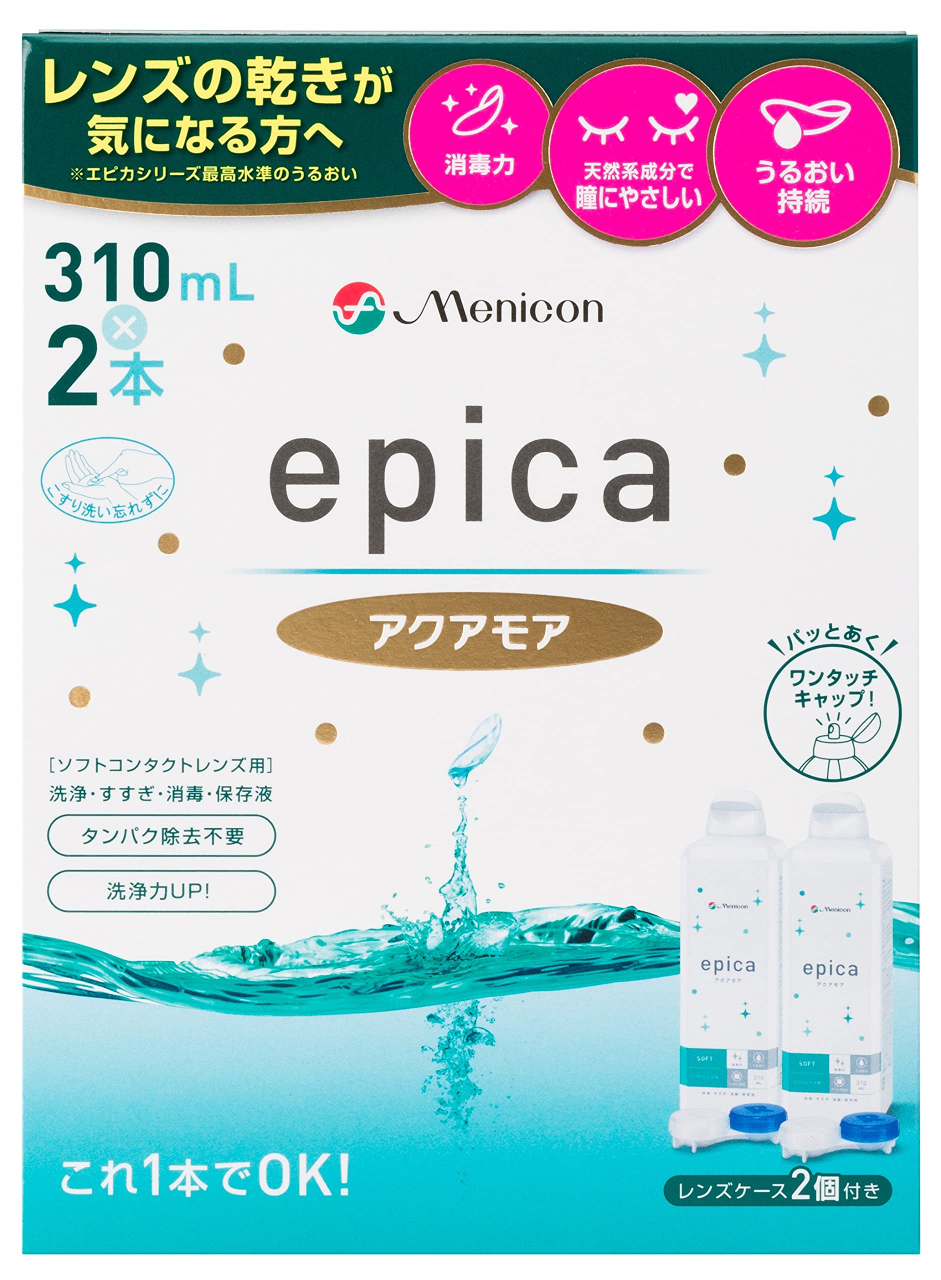 

Menicon Epica Cold Aquamore Мягкие Контактные Линзы 2 Флакона, 310мл, (Контактная забота)