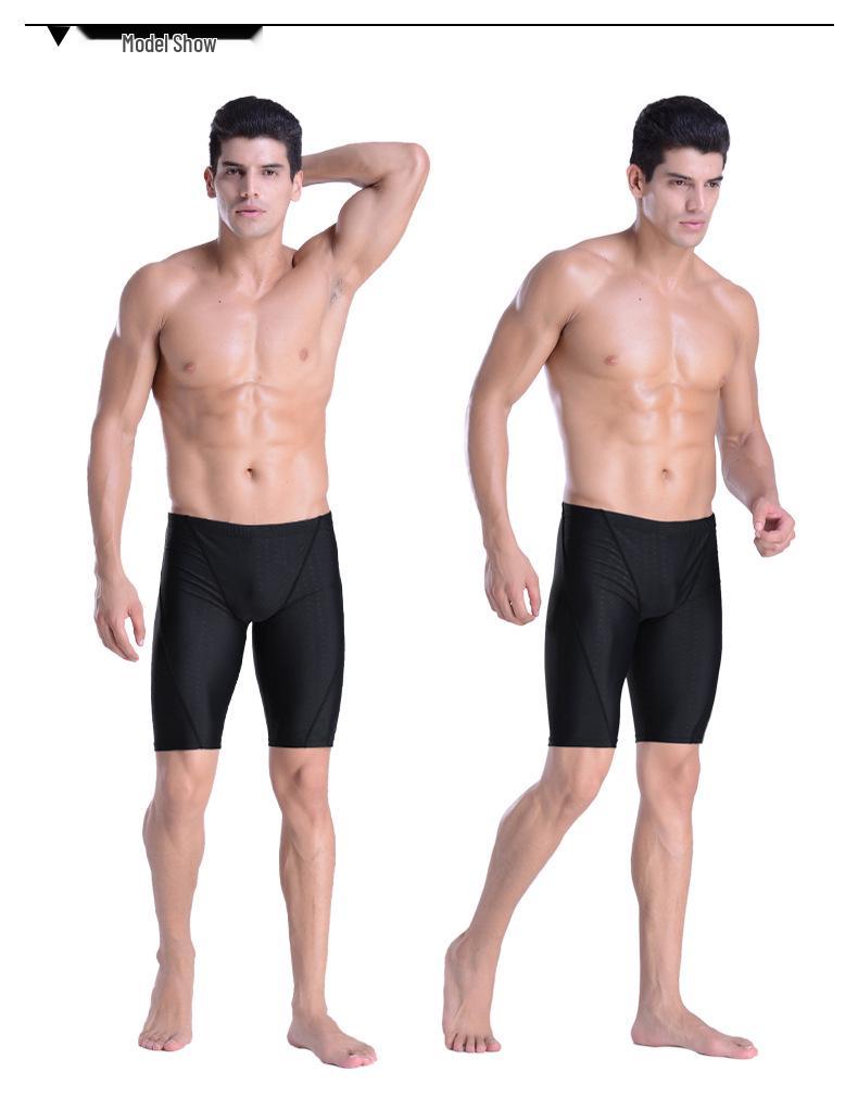 Huke Herren Übergröße Haihaut Schnelltrocknend Wasserdicht Badehose mit Flachem Bein und Kordelzug