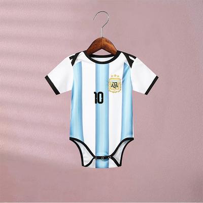 Dünya Kupası No. 10 Arjantin bebek kıyafeti Messi forması bebek tulumu futbol tırmanma kıyafeti sınır ötesi toptan