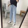 Women's Light Blue High-Waisted Tencel Denim Jeans, Loose Straight Leg, Petite & Plus Sizes, Summer Thin Style