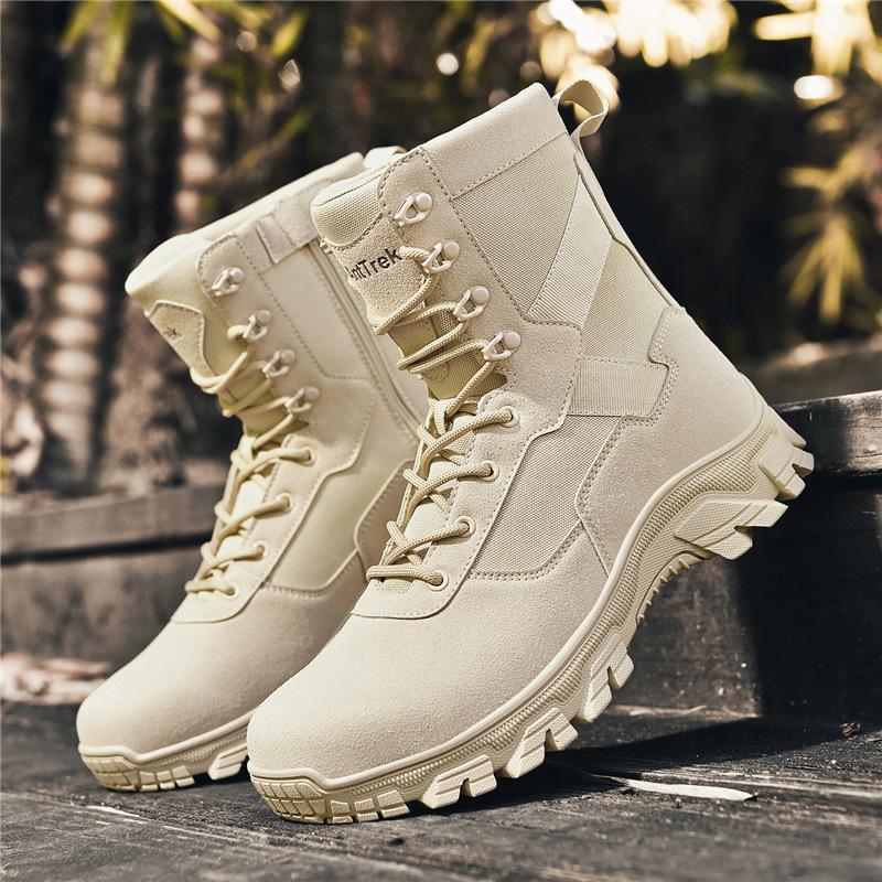 Retro and comfortable new outdoor hiking high-top training non-slip breathable military boots hiking non-slip combat boots