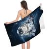 Weltraum Galaxie Astronauten Stil Kein Sand Schnelltrocknend Strandtuch Surf Poncho Mikrofaser Badetuch Sommer Schwimmen Damen Herren Geschenk