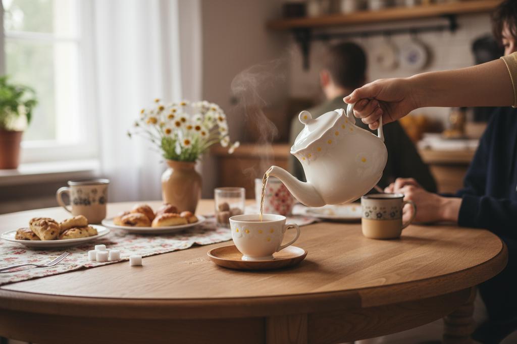 Ceramic Coffee And Tea Jug 0.8L Elegant And Functional Daisy Line