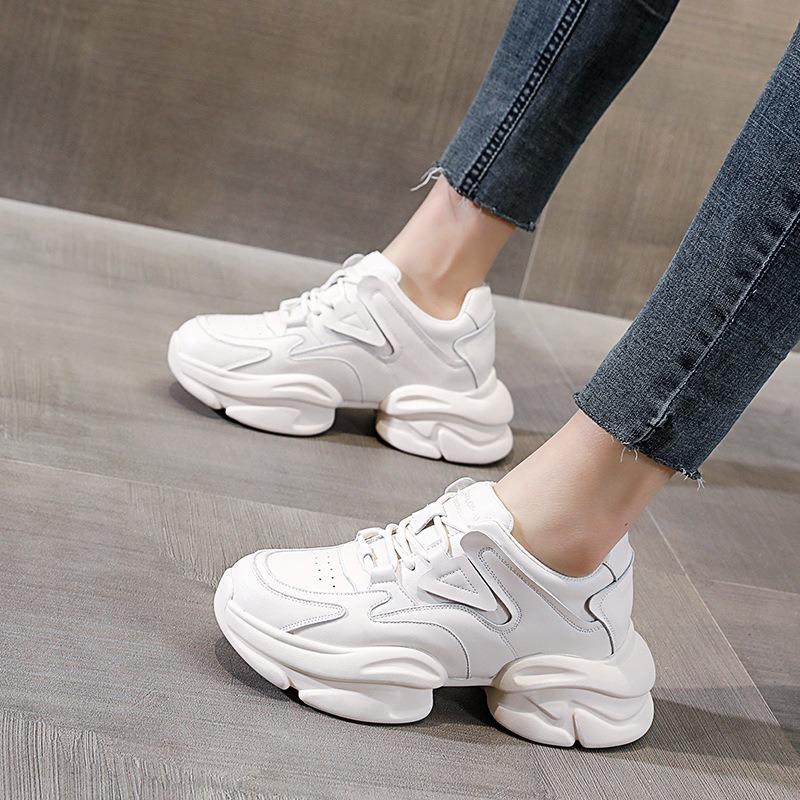 Platform Shoes Women's Tide Ins Spring New Muffin Shoes Women's Heightening Sports Little White Shoes Women