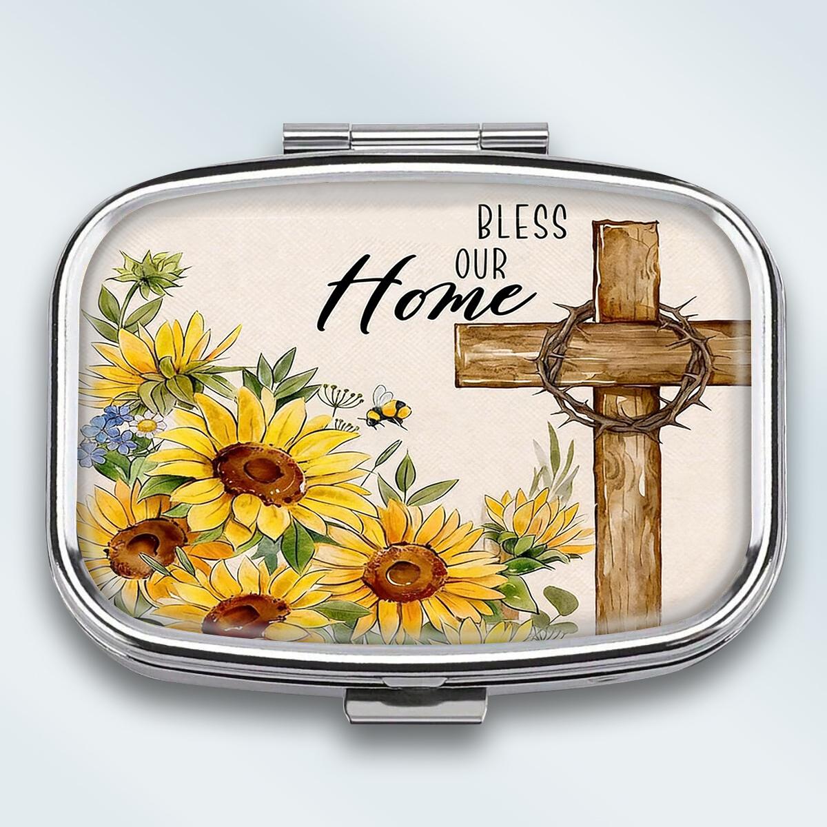 

Portable Pill Box with 2 Compartments, Mini Metal Medicine Organizer Case, Cute Printed Pill Container for Vitamins, Pills, Jewelry, Travel, Daily Use різнокольоровий