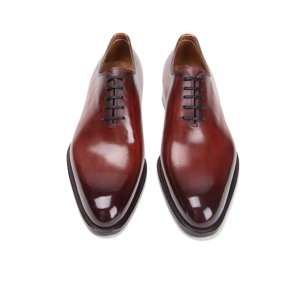 Fashion Full Small Square Head Male Oxfords British Formal Business Dress Shoes Italian Handmade Full Grain Leather Shoe Bullock Craft
