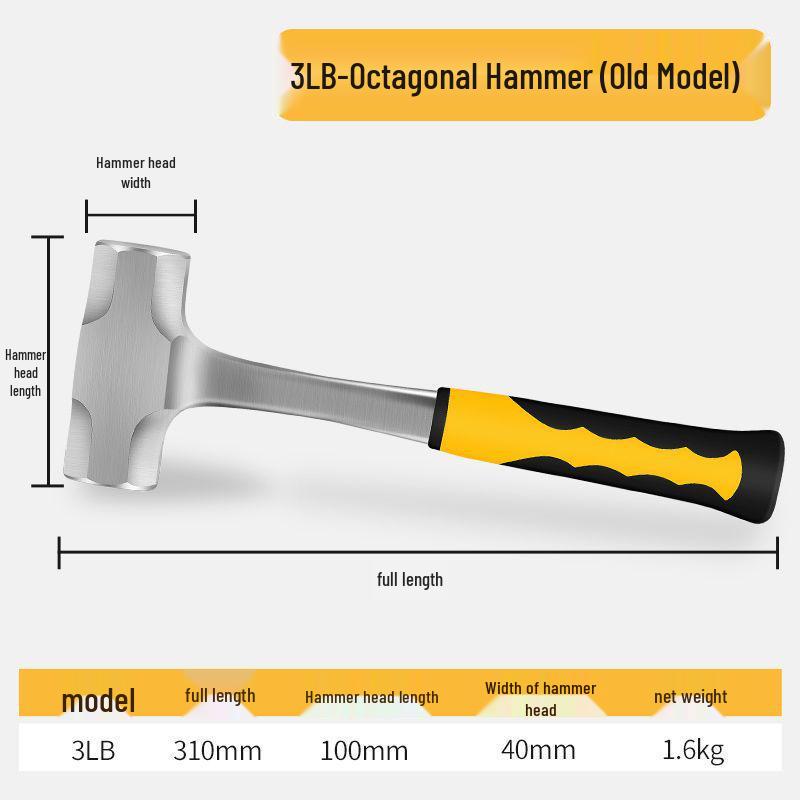 Meike Ciężki Wielofunkcyjny Ośmiokątny Solidny Żelazny Młotek Ręczny