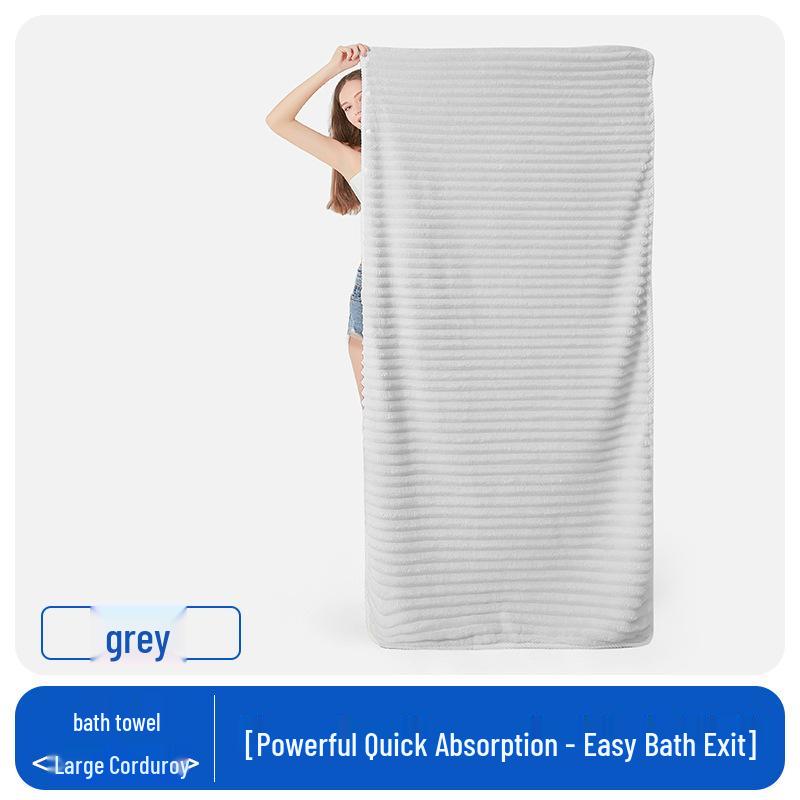 Women's Quick-Dry Candy Stripes Bath Towel - Pure Cotton, Thickened Coral Fleece, Absorbent & Large Size