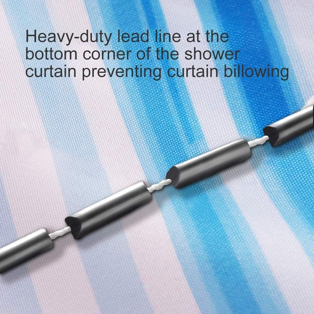 Shower Curtain Textilemildew Resistant And Water-Repellent With 12White Shower Curtain Rings