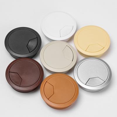 60/80mm Desk Table Plastic Cable Hole Cover PC Computer Desk Round Wire Tidy Grommet Cable Organizer