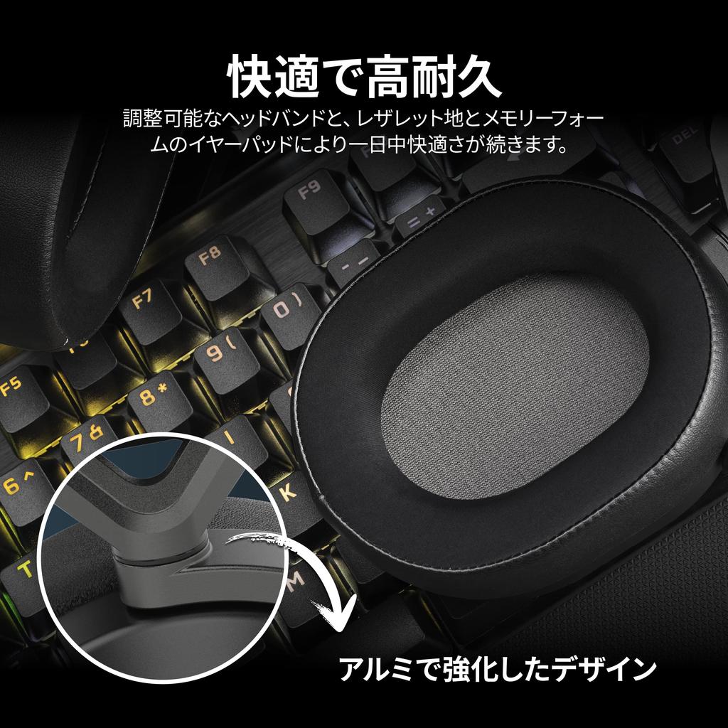 CORSAIR HS65 WIRELESS Wireless Gaming Carbon Headset, PC/PS5/PS4 Compatible, Fiber, CA-9011285-AP2