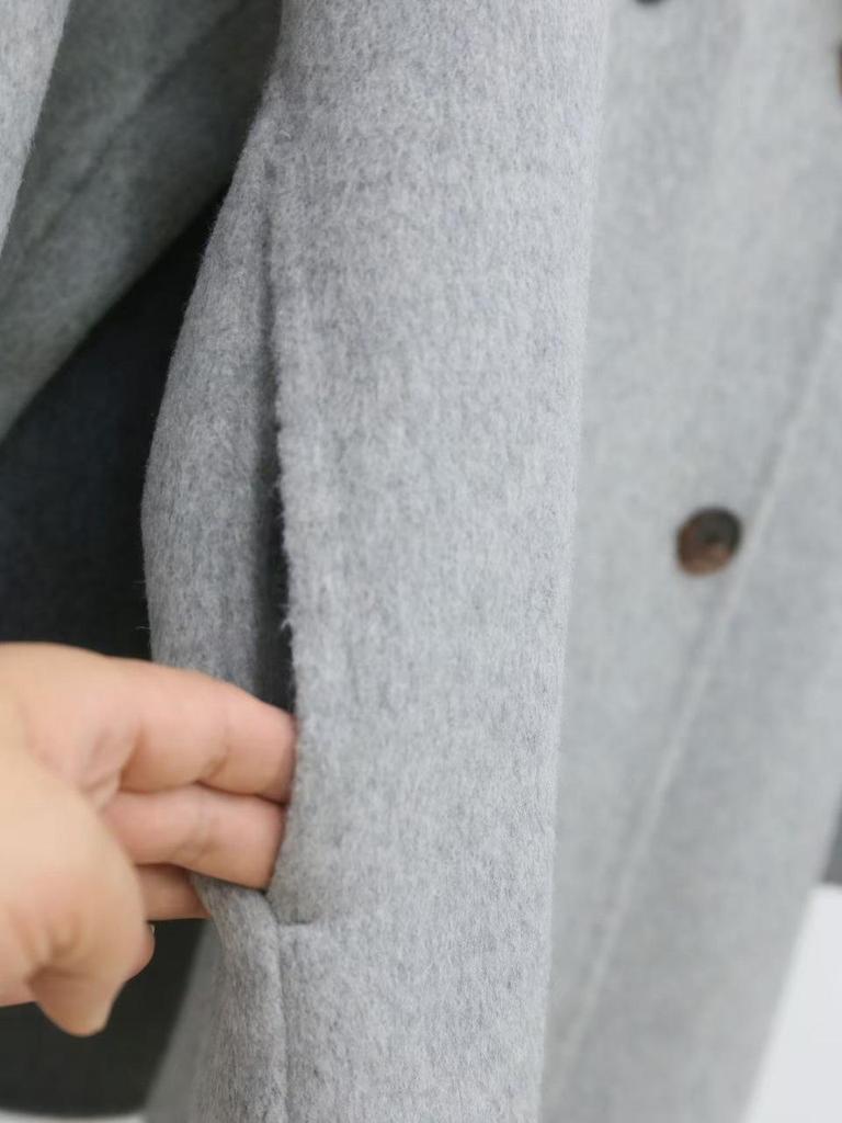 Women's Mid-Length Double-Breasted Wool Coat - 2025 Autumn/Winter Collection, Suit Collar, Commuting Style