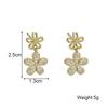 Exquisite Glittering Crystal Flowers Dangle Earrings for Women Korean Fashion Jewelry Wedding Party Girl Jewelry Accessories