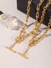 Stainless Steel Chunky Chain Necklaces For Women 18k Gold Plated Hip-hop Rock Style Two Types Chains Women's Statement Necklace