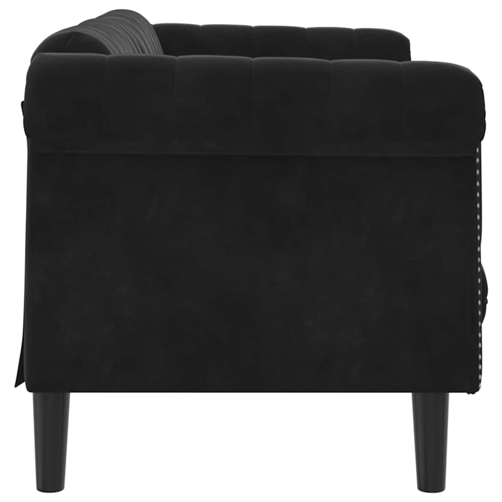 2 Seater Sofa in Black Velvet