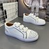 Mode Neuankömmling Herren Luxusmode Nieten Schuhe Original Leder Ballerinas Schuh Schwarz Weiß Atmungsaktive Sneaker Persönlichkeit Schuhe