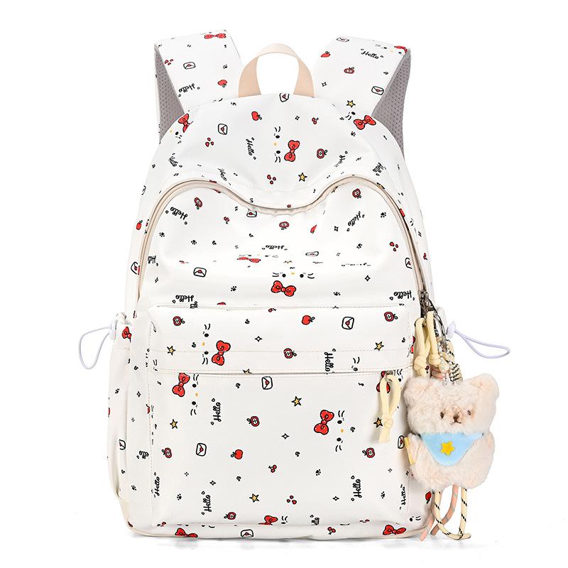 Schoolbag Korean version ins cartoon kitten backpack female college style student schoolbag cute sweet bow casual backpack