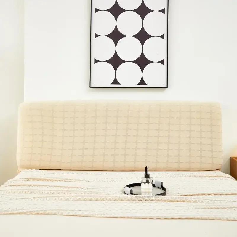1 Stück Spritzfester Kopfteilbezug Gestrickter Elastischer Jacquard Nachttischbezug für Bett im Schlafzimmer Leicht zu Reinigender Kopfteilbezug
