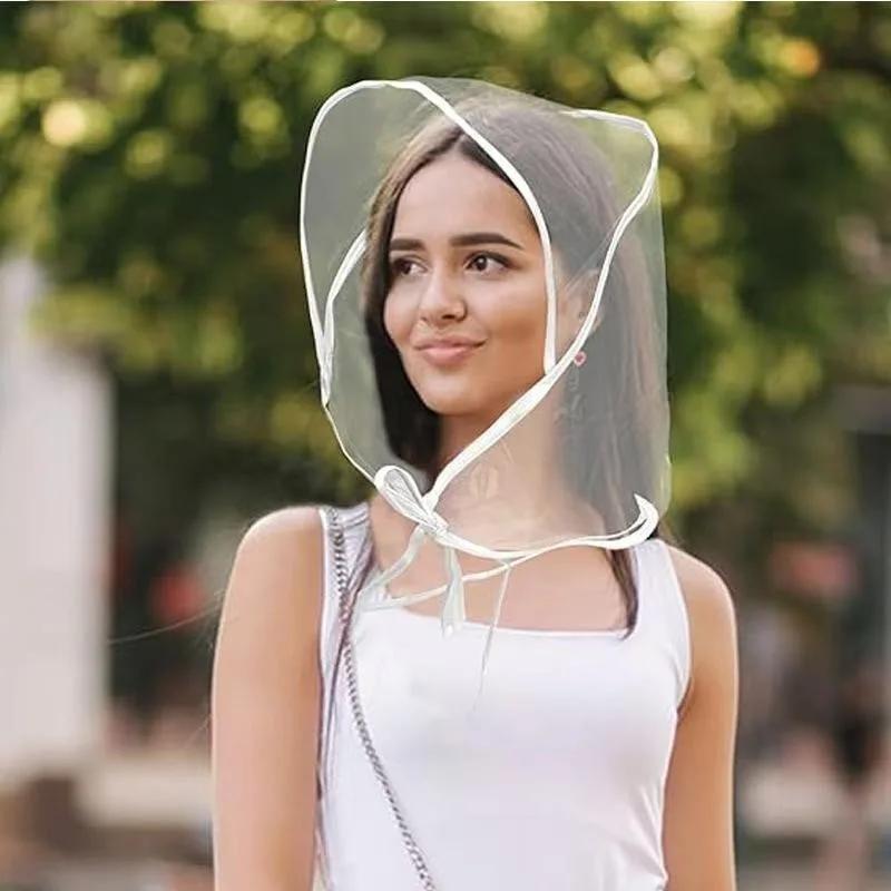 Waterproof Transparent Rain Cap for Women, Reusable PE Material with Brim, Perfect for Daily Outings and Outdoor Activities