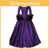 Elegant 2020wish Medieval Lace Patchwork Bell Sleeve Long Dress For Vintage Style