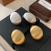 Brushed Metal Oval Egg-Shaped Earrings 2026 New Popular Style High-End Earrings European and American Style Light Luxury Minimalist Ear Studs