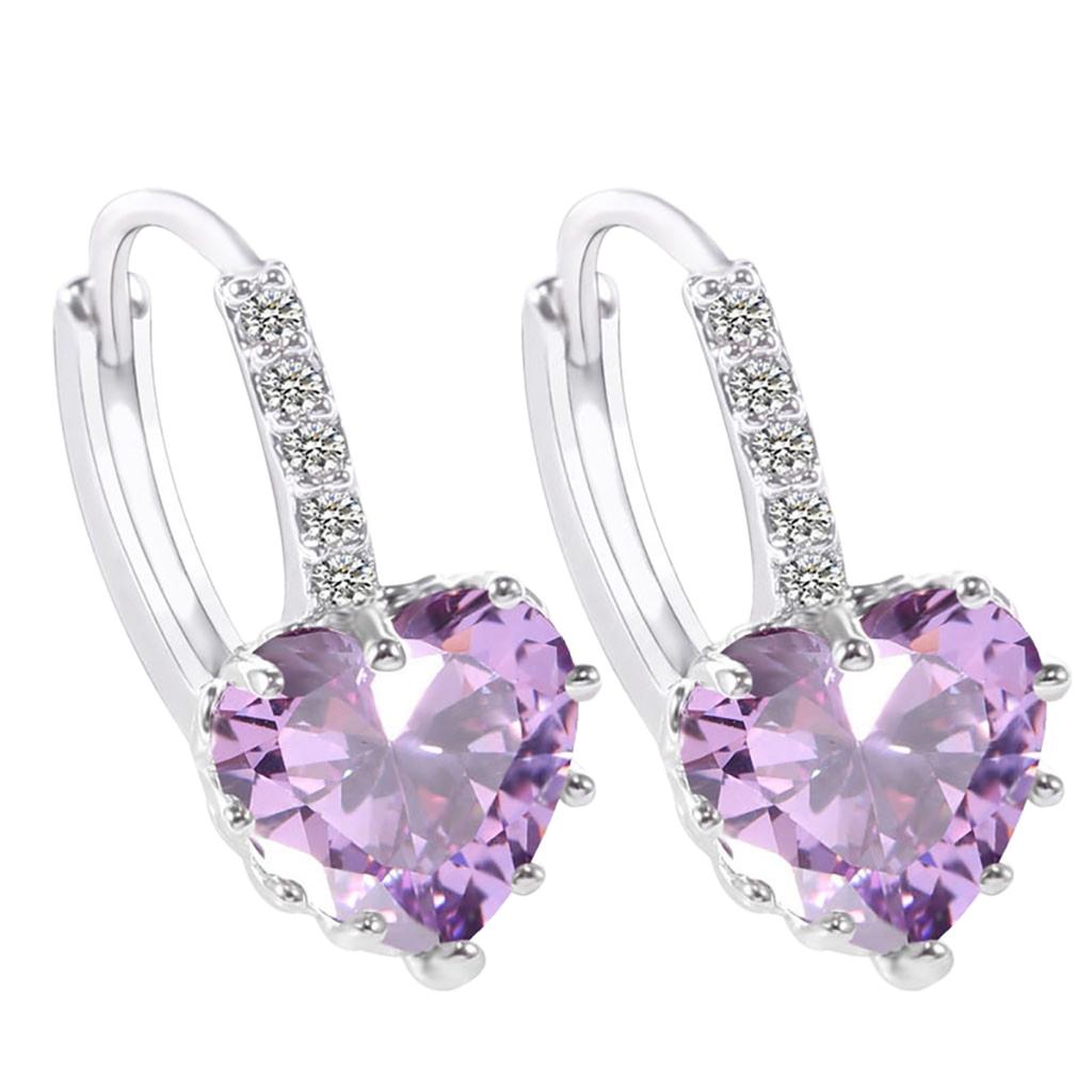 Ladies' Love Zircon Earrings