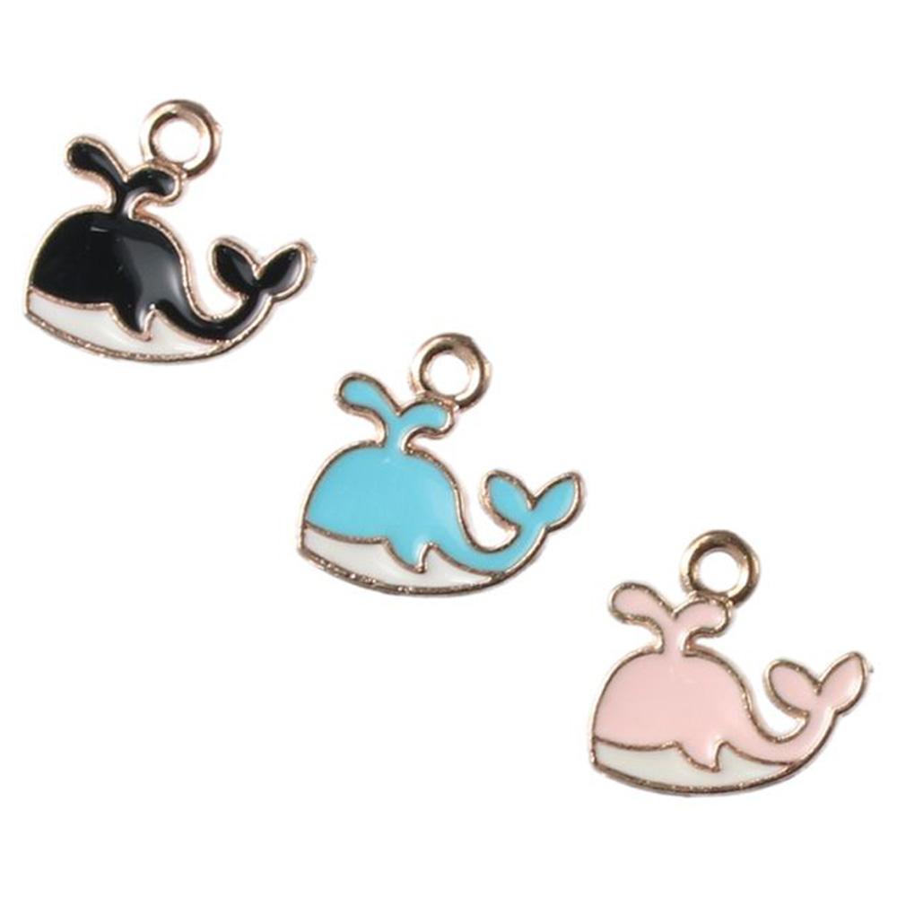 50pcs Alloy Enamel Fish Charms Pendants Whale Fish Ocean Sea Aninal Charms DIY Accessories