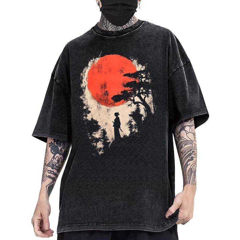 

European Size Heavyweight washed Men S Vintage Graphic Streetwear Tee All Season Casual Shirt for Everyday Formal Outfits Urban Style Distressed S чёрный