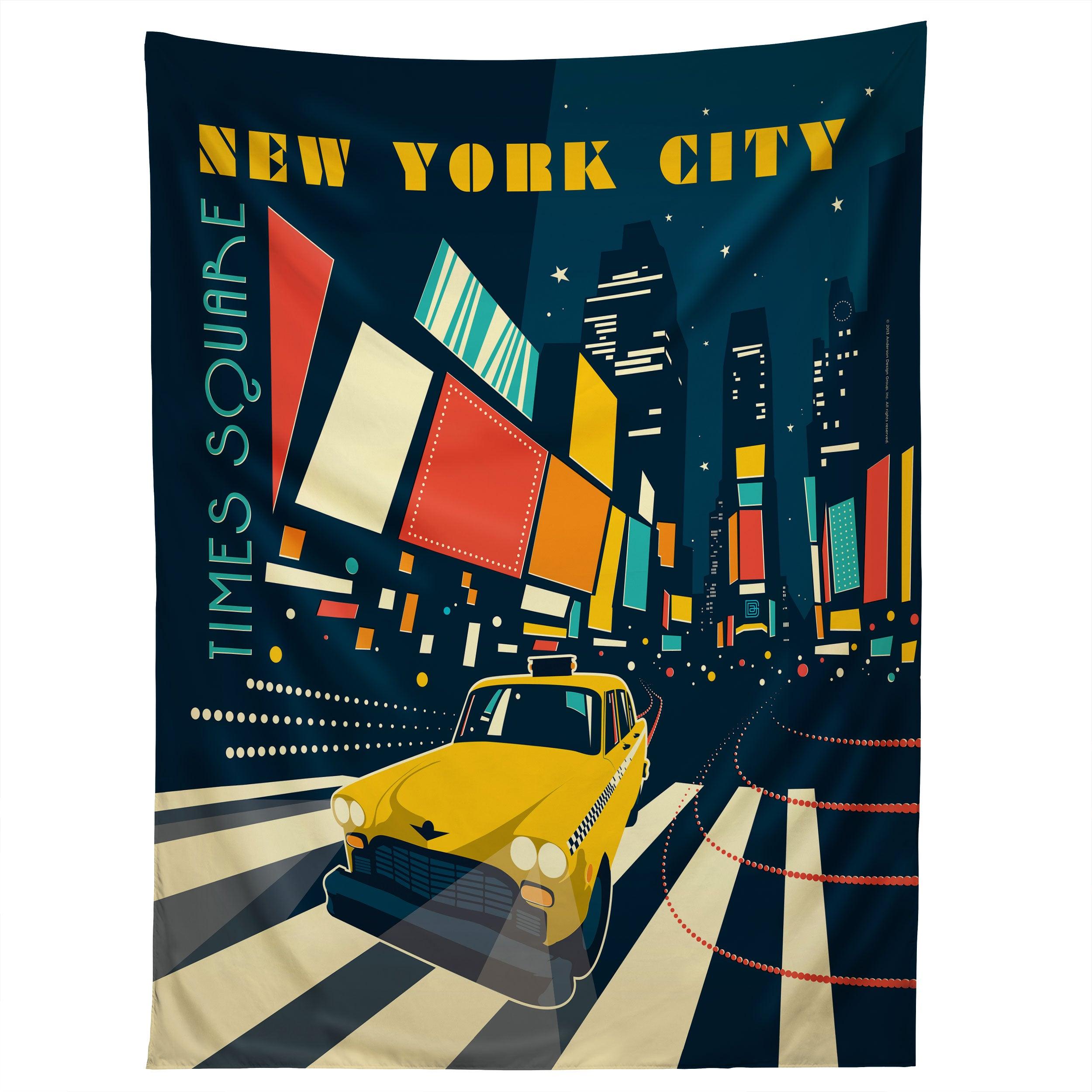 NYC TIMES SQUARE tapestry 75x100