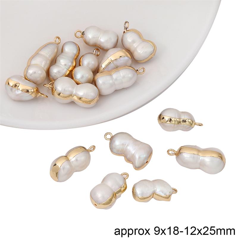 Natural Freshwater Pearl Irregular Gold Edging Single Hanging Style For DIY Necklace Bracelet Earrings Jewelry Making