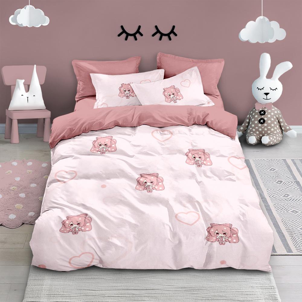 3D Print Japanese Anime Kawaii Hatsune Miku Duvet Cover Bedding Set Queen King Full Size for Holiday Bedroom Teens Women Gift